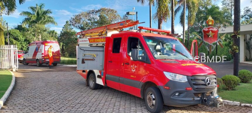 Incêndio em guarita assusta moradores de condomínio no Setor de Mansões Dom Bosco