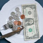 Imagem de um prato com dinheiro nele