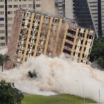 Tradicional hotel de luxo é implodido no centro de Brasília