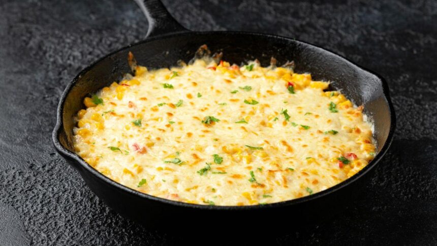 Fotografia de um prato de escondidinho gratinado