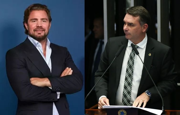 São Paulo (SP), 04/03/2026 - FOTO DE ARQUIVO - Ex-banqueiro Daniel Vorcaro, CEO do Banco Master e o senador Flávio Bolsonaro. Foto: Banco Master/Divulgação e Lula Marques/Agência Brasil
