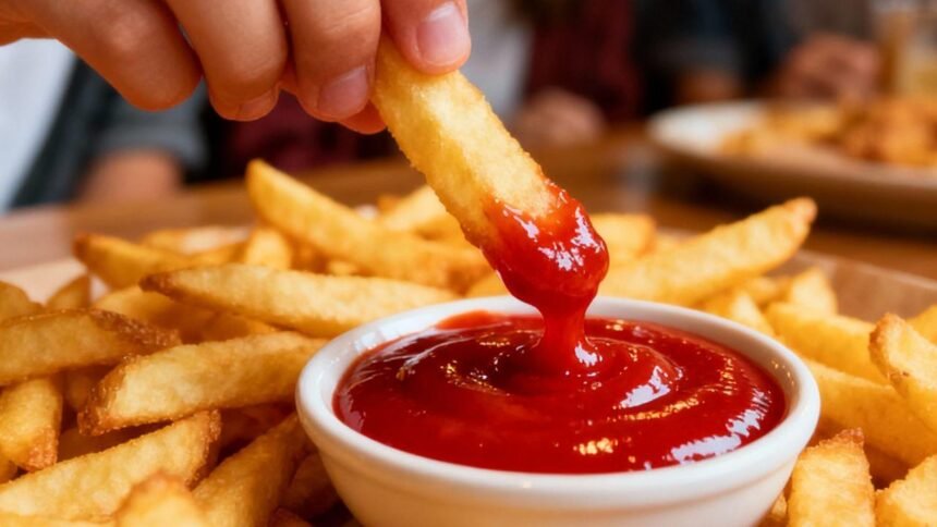 batata frita com ketchup