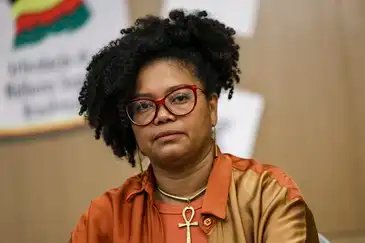 Marcelo Camargo/Agência Brasil Brasília (DF), 26/08/2026 - A secretária-executiva da Articulação de Organizações de Mulheres Negras Brasileiras (AMNB), Janira Sodré, durante o ato de lançamento do Manifesto “Mulheres Negras na Política pelo Pacto do Bem Viver